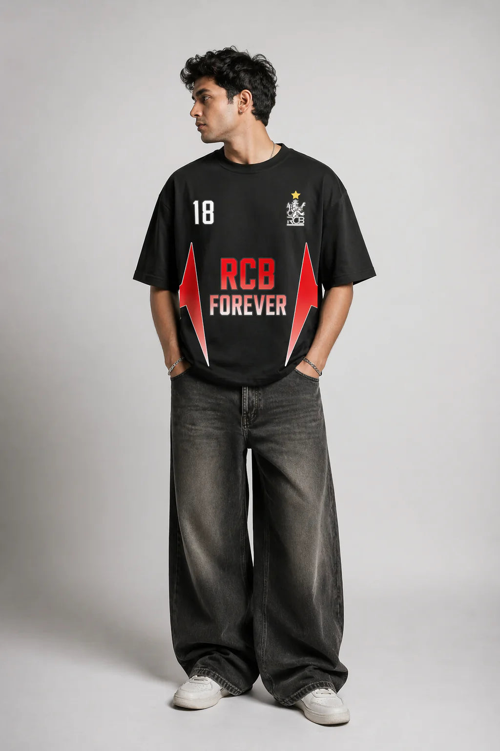 RCB Forever Star 18 Oversized Boxy T-Shirt