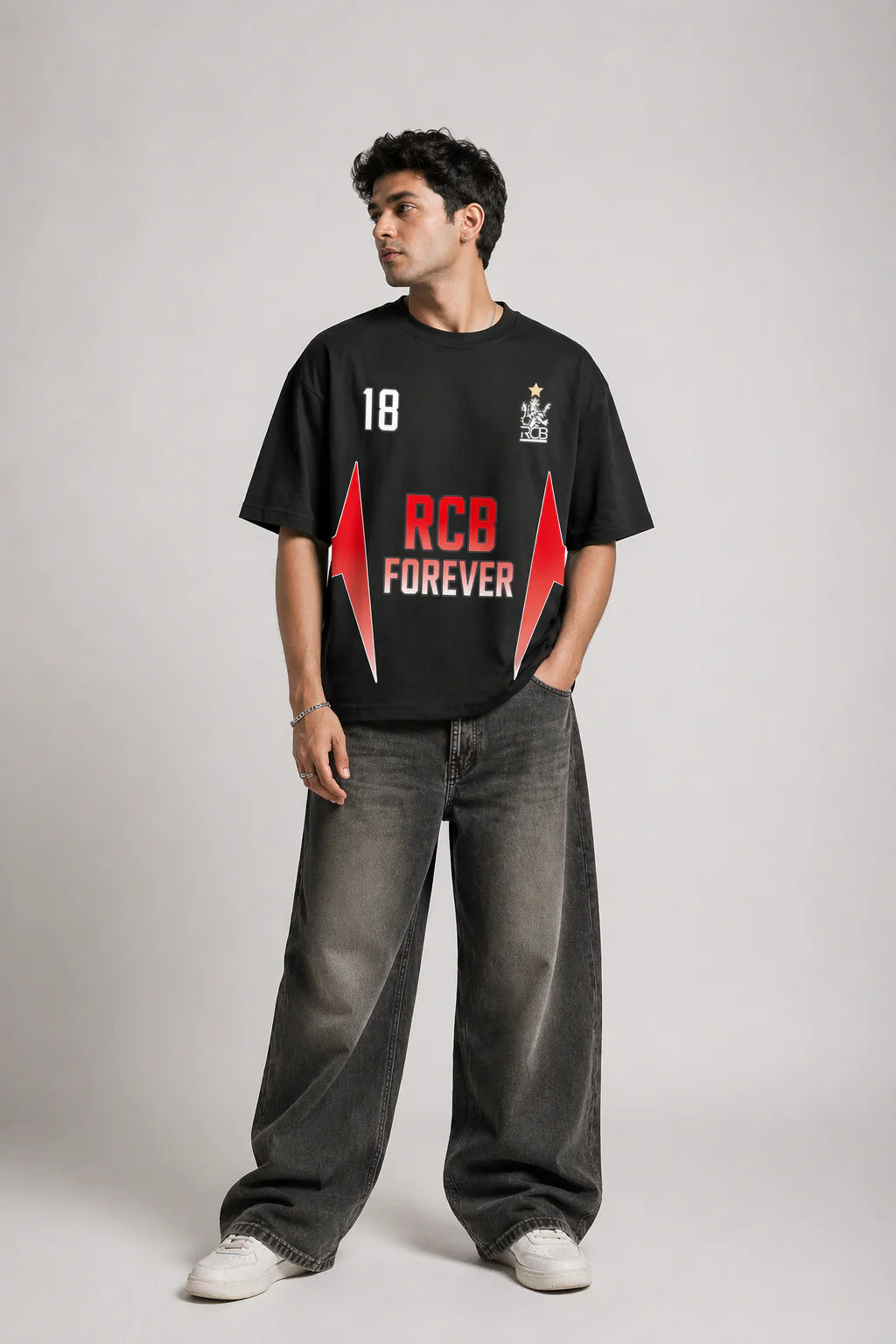 RCB Forever Star 18 Oversized Boxy T-Shirt
