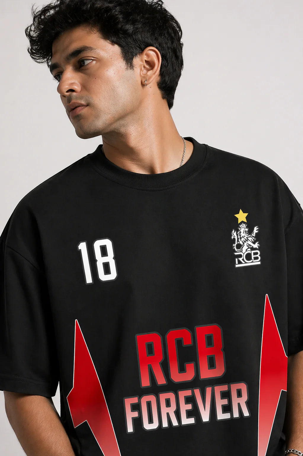 RCB Forever Star 18 Oversized Boxy T-Shirt