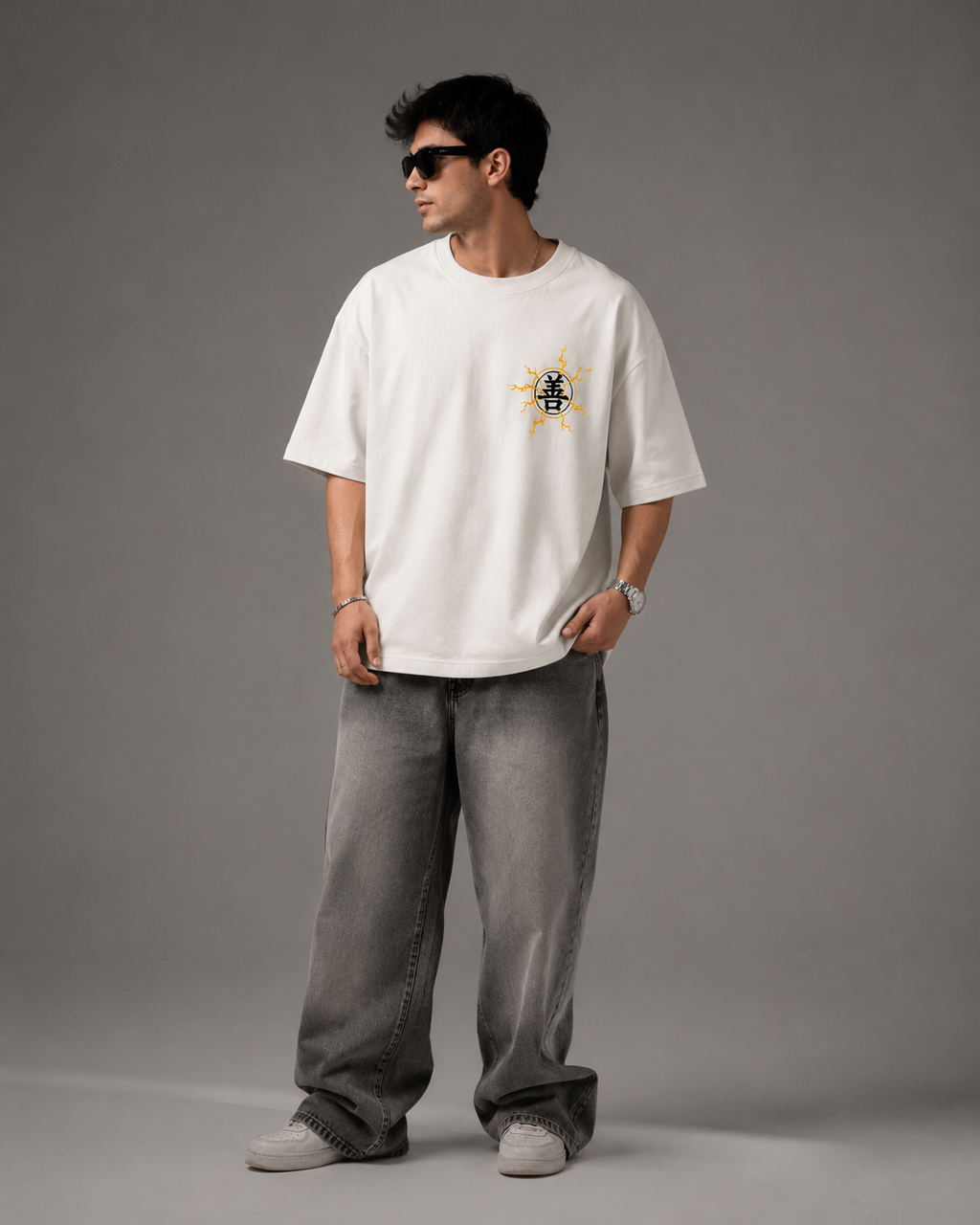 Zenitsu Thunder Breathing Oversized T-Shirt – Ivory White