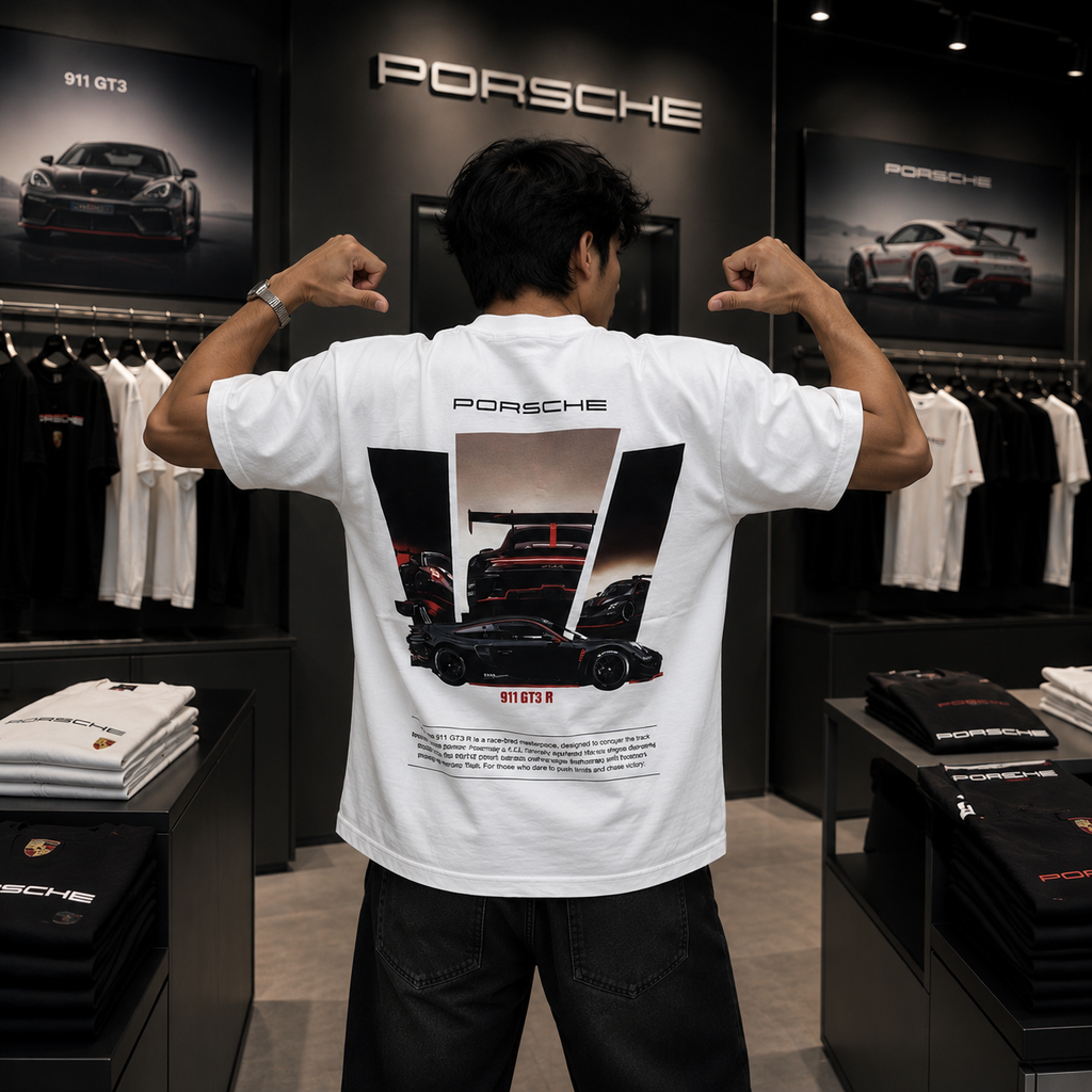 Porsche 911 GT3 R Oversized T-Shirt – White
