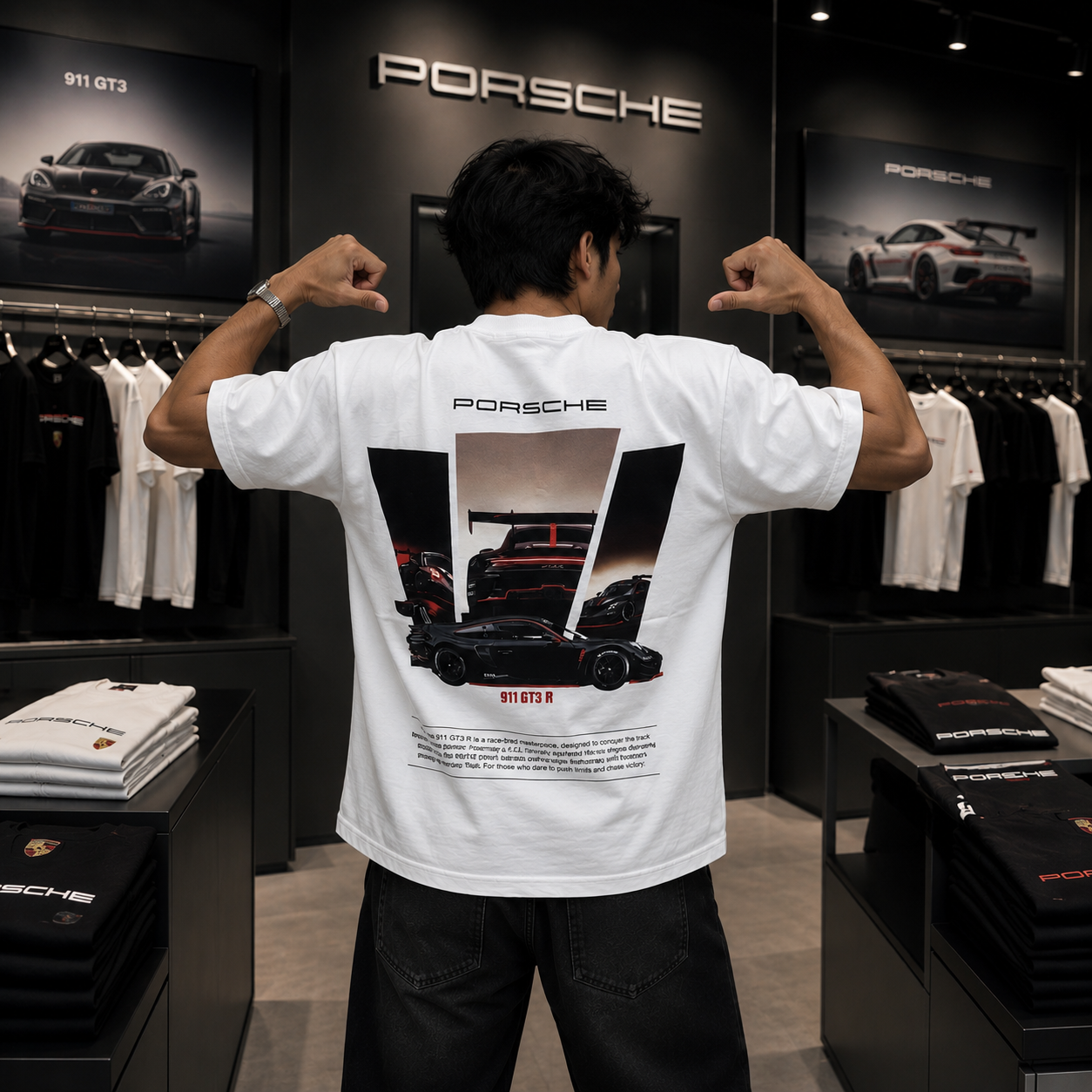 Porsche 911 GT3 R Oversized T-Shirt – White