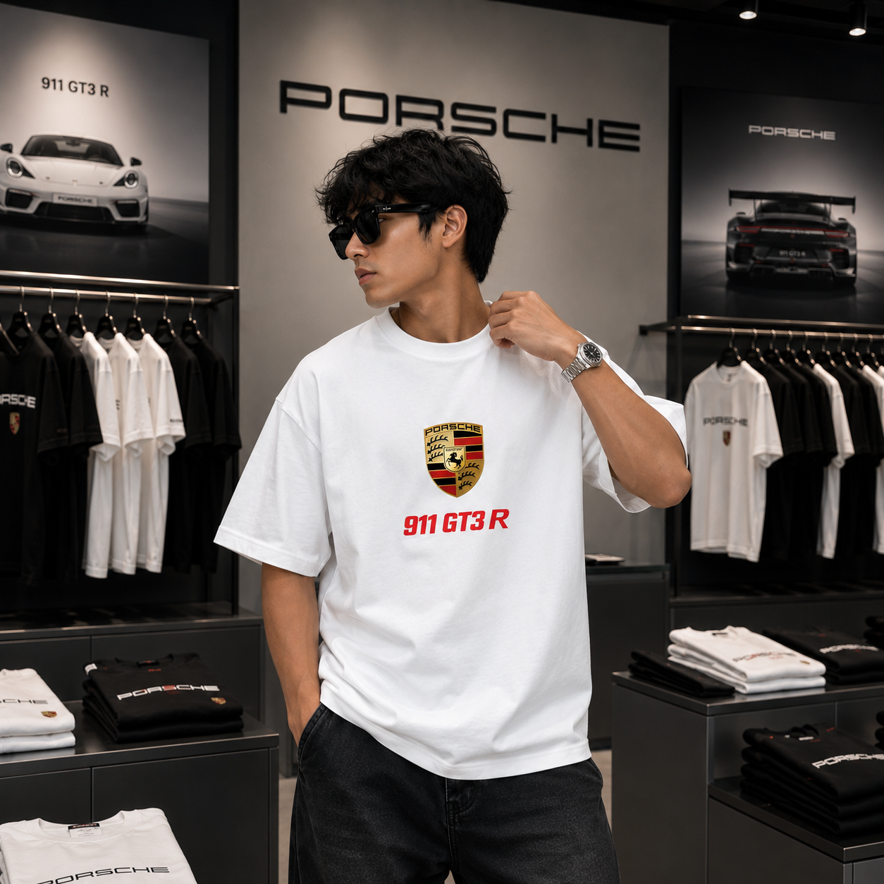 Porsche 911 GT3 R Oversized T-Shirt – White