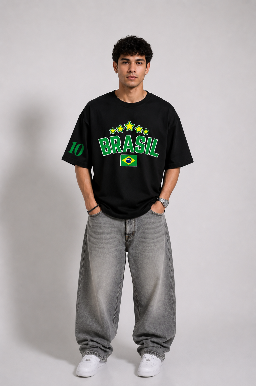 Brasil Champions Oversized Black T-Shirt