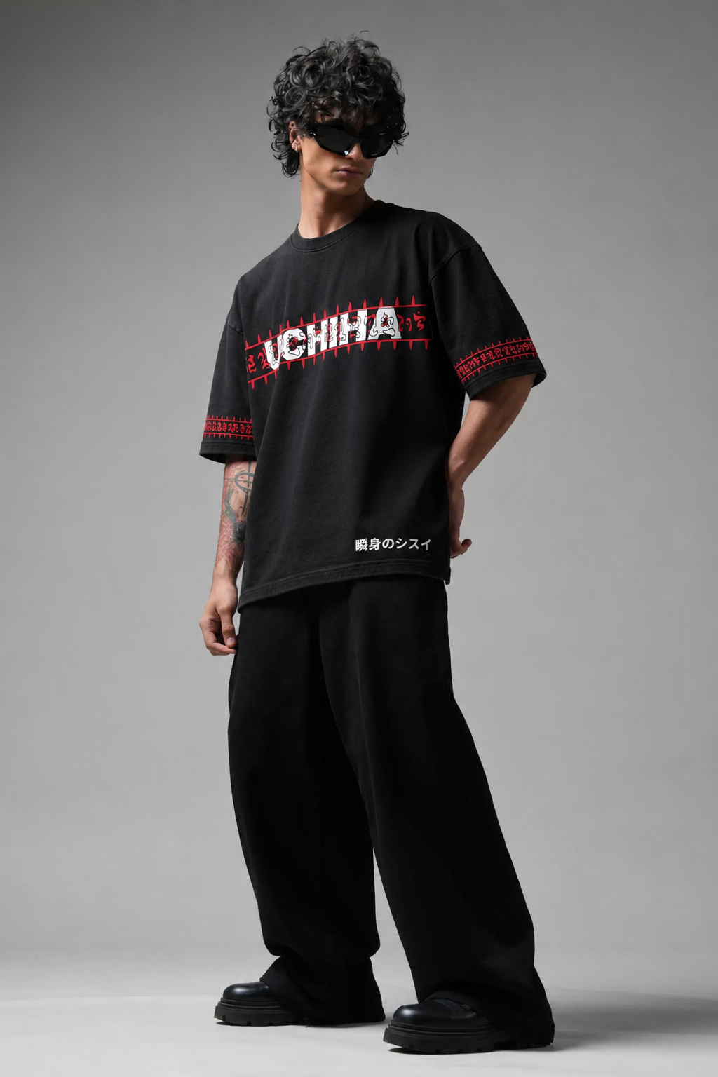 Uchiha Legacy Oversized Black T-Shirt
