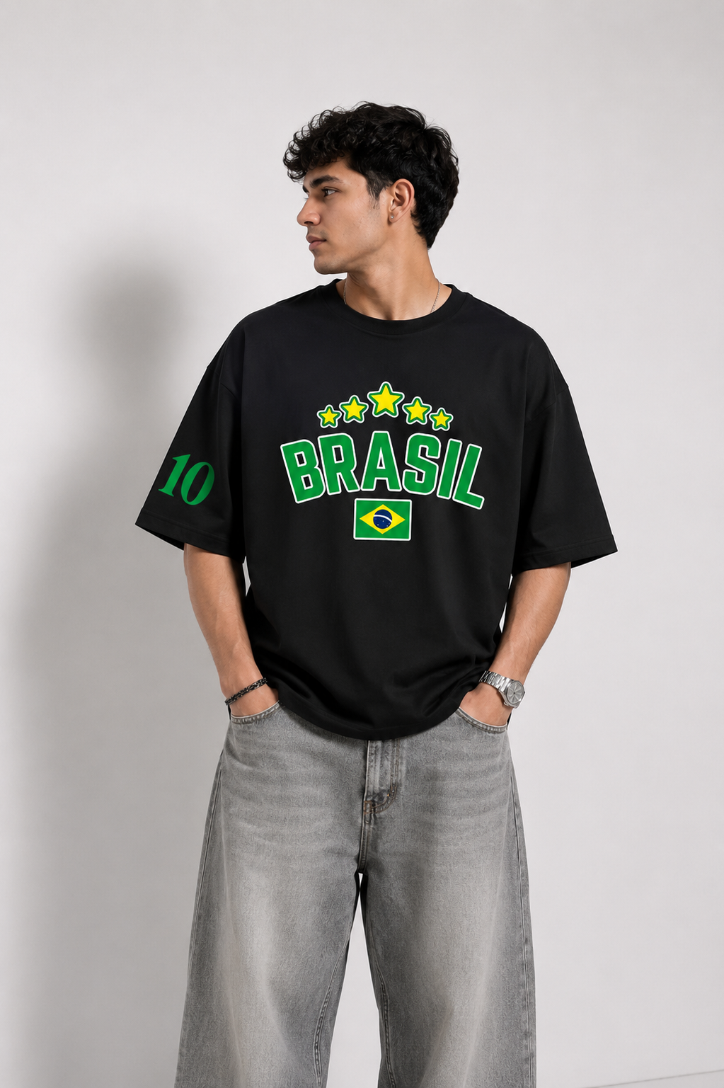 Brasil Champions Oversized Black T-Shirt